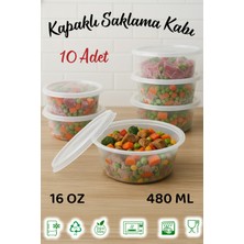 Ezupack 10'lu Yuvarlak Mikrodalga ve Difrize Uygun Saklama Kabı Seti Buzluk Plastik Kap Derin Dondurucu