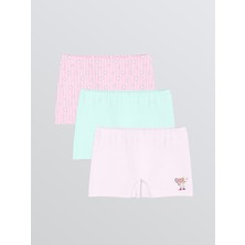 LC Waikiki Pembe Baskılı Kız Çocuk Boxer 3'lü