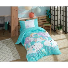 Colezium Tek Kişilik Poplin Nevresim Takımı Magical Aqua