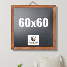 Tuvalcim Kırtasiye 60X60 cm Kara Tahta Yazı Tahtası Kahverengi Çerçeve