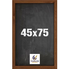 Tuvalcim Kırtasiye 45X75 cm Kara Tahta Yazı Tahtası Kahverengi Çerçeve