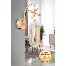 Litra Lighting Eclipse Model Gold Kristal Taşlı 3 Renk Modu Yatak Çocuk Odası LED Aplik Avize
