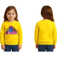 Sedirli Unisex Stitch Baskılı Çocuk Swaetshirt 3 Iplik Şardonlu