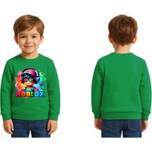 Sedirli Unisex Roblox Baskılı Çocuk Swaetshirt 3 Iplik Şardonlu
