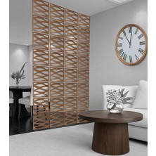 Wooddoom Akan Su Lazer Kesim Paravan, Ahşap Seperatör, Panel Levha Seti Dekorasyon Ahşap Oda Bölücü Desen