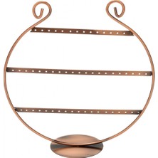 Özer Kutu Metal Küpe Standı (27 Çift Küpe ) Orta Boy Oval Şeklinde Bronz, Küpe Takı Düzenleme Organizatör