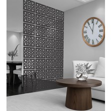 Wooddoom Antik Geomatrik Lazer Kesim Paravan, Ahşap Seperatör, Panel Levha Seti Ahşap Oda Bölücü Desen