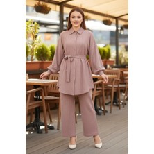 Mac Moda Rahat Kalıp Boydan Düğmeli Ikili Takım - Vizon