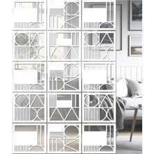 Wooddoom Lazer Kesim Sarkıt Paravan, Ahşap Seperatör, Panel Levha Seti Dekorasyon Ahşap Oda Bölücü Şekil