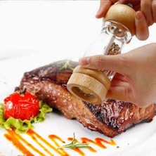 Biradlı Değirmen Ahşap Akrilik Çelik Mekanizmalı 16 cm (2'li)