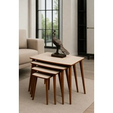 Ayge Istanbul 4'lü Zigon Sehpa %100 Mdf Krem