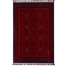 Elvey Home Afgan Vintage Kaymaz Taban Gerçek Kadife Bambu Sık Dokuma Otantik Dekoratif Zamansız Tasarım Halı