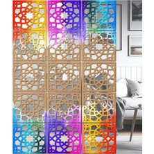 Wooddoom Lazer Kesim Sarkıt Paravan Seperatör, Panel Levha Seti Dekorasyon Ahşap Ham Boyanabilir Paravan