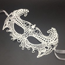 Hsc Bilişim Beyaz Renk Dantel Kesim Balo Maskesi