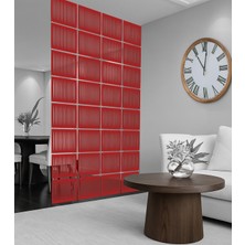 Wooddoom Çizgili Lazer Kesim Paravan, Ahşap Seperatör, Panel Levha Seti Dekorasyon Ahşap Oda Bölücü Desen