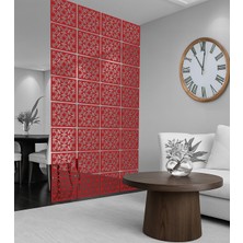 Wooddoom Altıgen Çiçek Lazer Kesim Paravan, Ahşap Seperatör, Panel Levha Seti Ahşap Oda Bölücü Desen