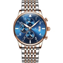 Kronen&söhne Blauform Mavi Kadran Rose Gold Çelik Erkek Kol Saati