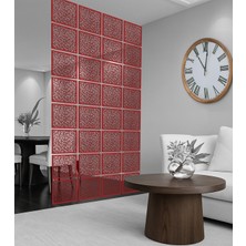 Wooddoom Çizgiler Ateş Lazer Kesim Paravan, Ahşap Seperatör, Panel Levha Seti Ahşap Oda Bölücü Desen