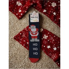 Hallop Socks Noel Baba Figürlü Dokuma Yılbaşı Çorap