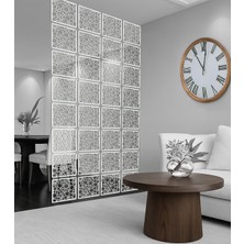 Wooddoom Halkalar Kücük Rastgele Lazer Kesim Paravan, Ahşap Seperatör, Panel Levha Seti Oda Bölücü Desen