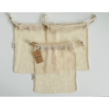 Ecowoco %100 Pamuk File Torba  M 25*30 cm 3 Adet