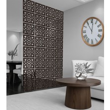 Wooddoom Antik Geomatrik Lazer Kesim Paravan, Ahşap Seperatör, Panel Levha Seti Ahşap Oda Bölücü Desen