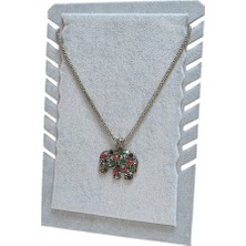 Özer Kutu Ayaklı Gri Süet Kare Kolye&zincir Standı (8 Li)