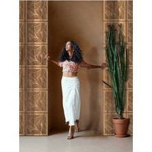 Wooddoom Lazer Kesim Sarkıt Paravan, Ahşap Seperatör, Oda Bölücü 4'lü Panel Levha Seti