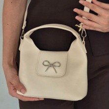 İzel Çakran Bej Fiyonk Detaylı Mini Günlük El ve Omuz Çantası