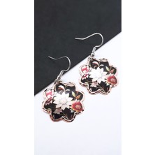 Serenity Desenli Işlemeli Bakır Küpe