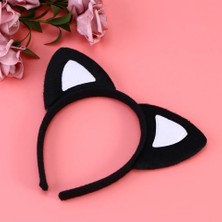 Vipfoni Peluş Kedi Kulak Taç Çocuk Parti ve Kostüm Tacı Beyaz