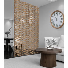 Wooddoom Akan Su Lazer Kesim Paravan, Ahşap Seperatör, Panel Levha Seti Dekorasyon Ahşap Oda Bölücü Desen