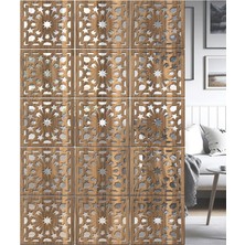 Wooddoom Lazer Kesim Sarkıt Paravan, Ahşap Seperatör, Panel Levha Seti Dekorasyon Ahşap Oda Bölücü Desen