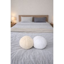 Aden Tekstil 2'li Top Yastık Krem & Beyaz