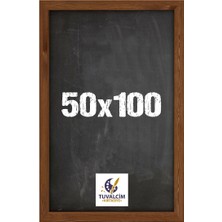 Tuvalcim Kırtasiye 50X100 cm Kara Tahta Yazı Tahtası Kahverengi Çerçeveli