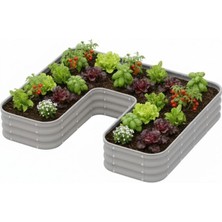 Modüler Yükseltilmiş Bahçe Sebze Yatağı No:24 (165X140) Gri