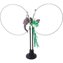 Lunaev Vantuzlu Tüylü Zilli Olta Kedi Oyuncağı