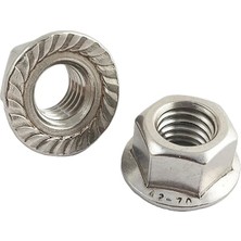 TYA Paslanmaz Flanşlı Somun Çeşitleri DIN6923    A2 Aısı 304 (25'li Set)