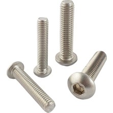 TYA Paslanmaz Bombe Baş Imbus (Alyan) Civata Çeşitleri DIN7380   A2 Aısı 304 Kalite (25'li Paket)