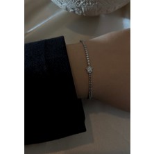 MonCherietr Lyra Altın Kaplama Zirkon Taş Detaylı Minimal Star Bileklik