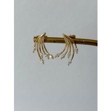 Marsel Özel Seri Çoklu Görünüm Damla Taşlı Xp Gold Küpe