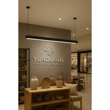 Yurdugül Lineer 120 cm Siyah Kasa 4000K Sarkıt Modern LED Avize Mutfak, Ofis, Mağaza, Salon,