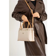 Just Polo Kadın Beyaz Gofraj Kabartma Desenli Mıknatıslı Çıtçıt Kapama El ve Omuz Çantası MH4031MH
