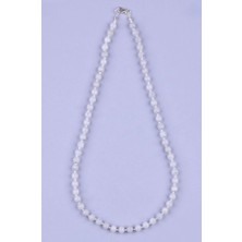 Taşmir Ay Taşı Doğal Taş 6 mm Arası Düğümlü Kolye