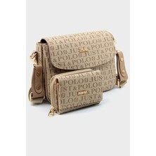 Just Polo Kadın Orijinal Just Polo Ayarlanabilir Askılı Şık El & Omuz Çantası ve Cüzdanı Kombin Shopper