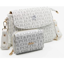 Just Polo Kadın Orijinal Just Polo Ayarlanabilir Askılı Şık El & Omuz Çantası ve Cüzdanı Kombin Shopper