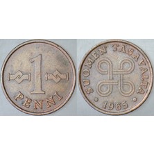 Banknoting Finlandiya 1 Pennı 1965.