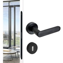 Marelli Rossa Black Siyah Renkli Yuvarlak Rozetli Kapı Kolu Yale