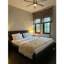 Doğuş Peluş Halı Yumuşak Dokulu Bej Peluş Yatak Ucu Runner