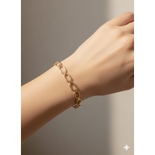 Akfecan Çelik Geometrik Halkalı Paslanmaz Çelik Bileklik